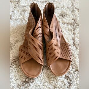 EuroSoft Perforated Tan Leather Sandals